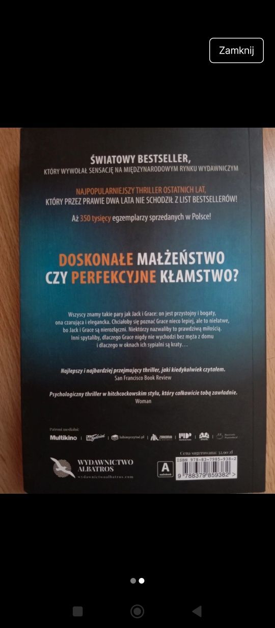 Książka "Za zamkniętymi drzwiami" B.A Paris