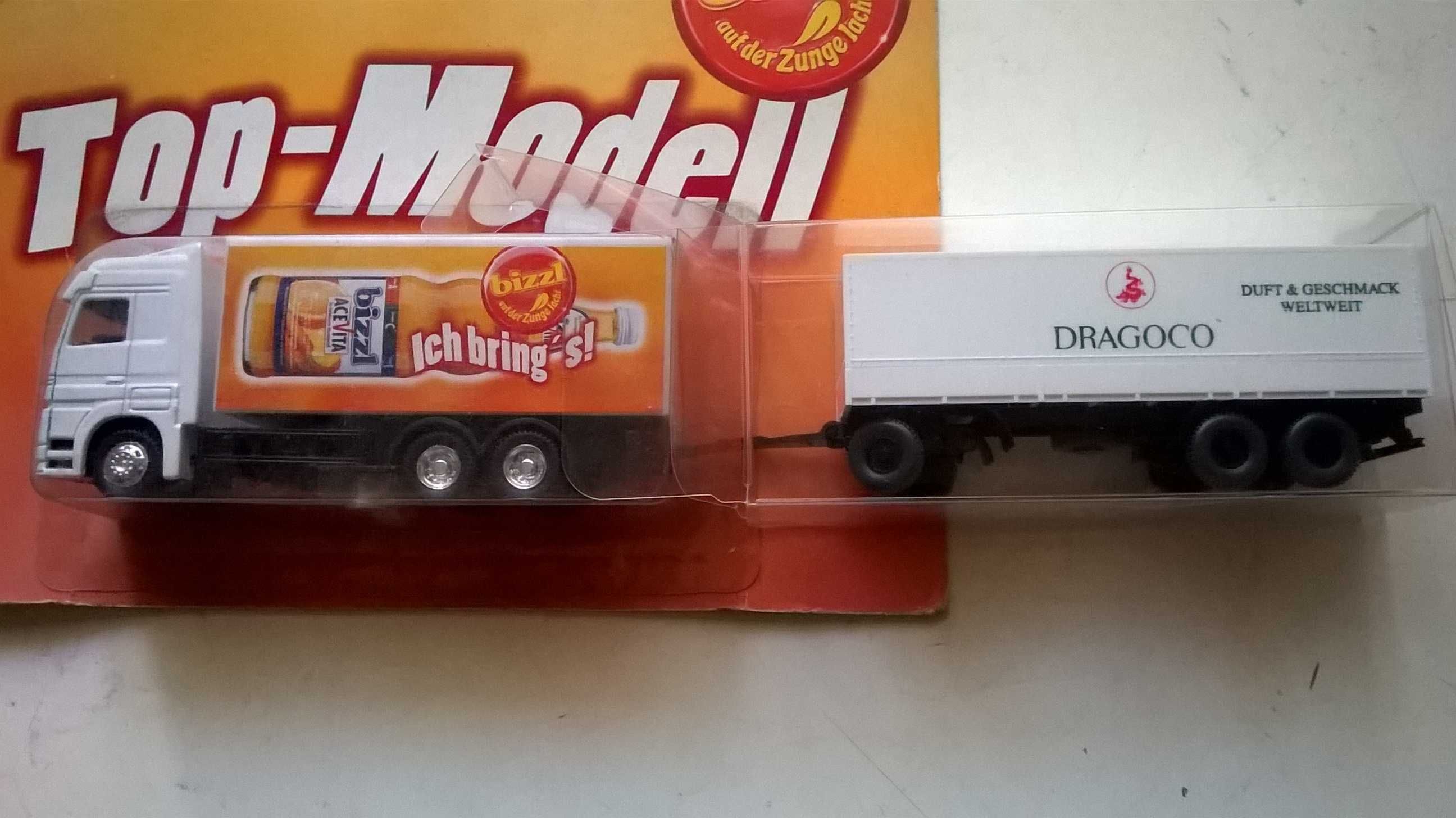 model ciężarówki z przyczepą; skala 1:87;reklama inna
