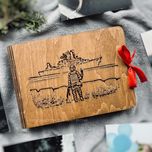 Патріотичний подарунок воїну - Фотоальбом з дерева з руским кораблем!