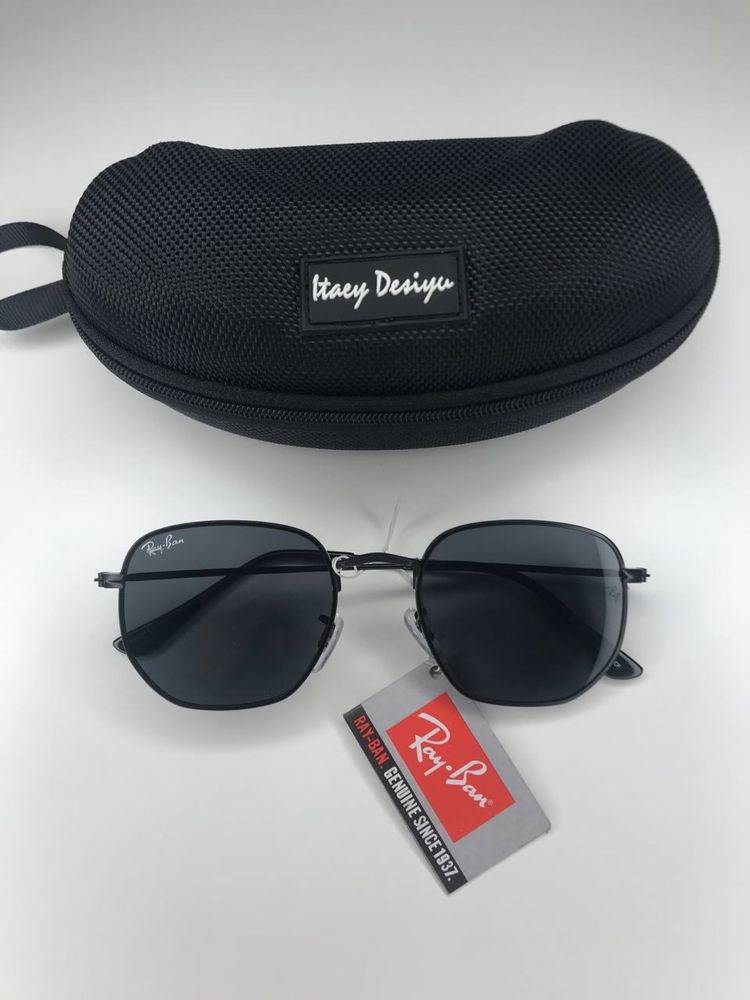 Модные очки шестиугольник Ray Ban Hexagonal ! Железная оправа! +чехол