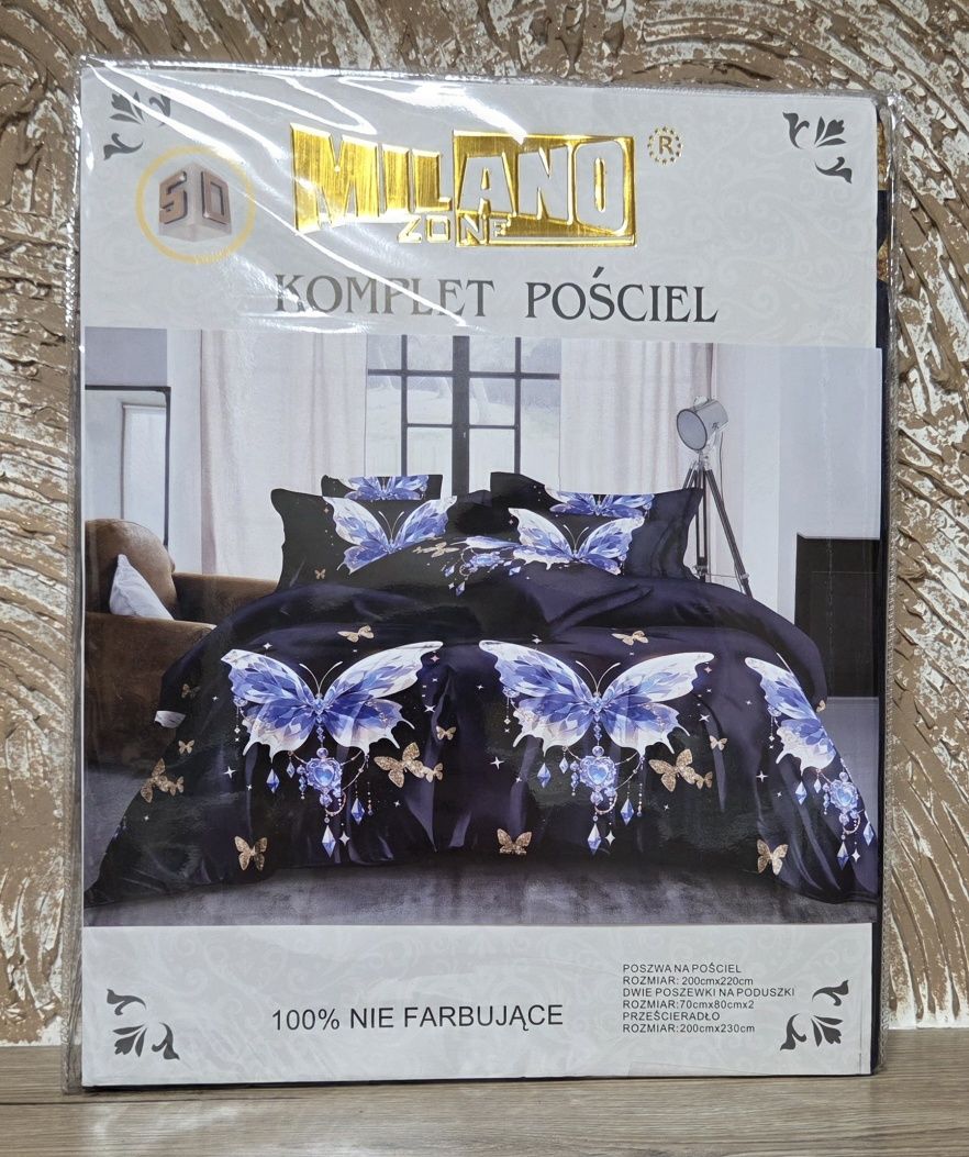 Komplet Pościeli Motyle 200x220cm 4 częściowa