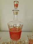 Conjunto de Garrafa e Copos de Licor Vintage