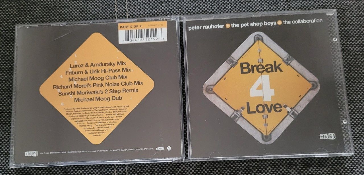 Peter Rauhofer +The Pet Shop Boys Break 4 Love Part 2 USA CD Maxi