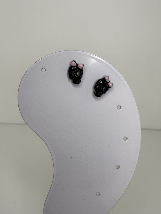 Kolczyki czarna czaszka kolczyki halloween