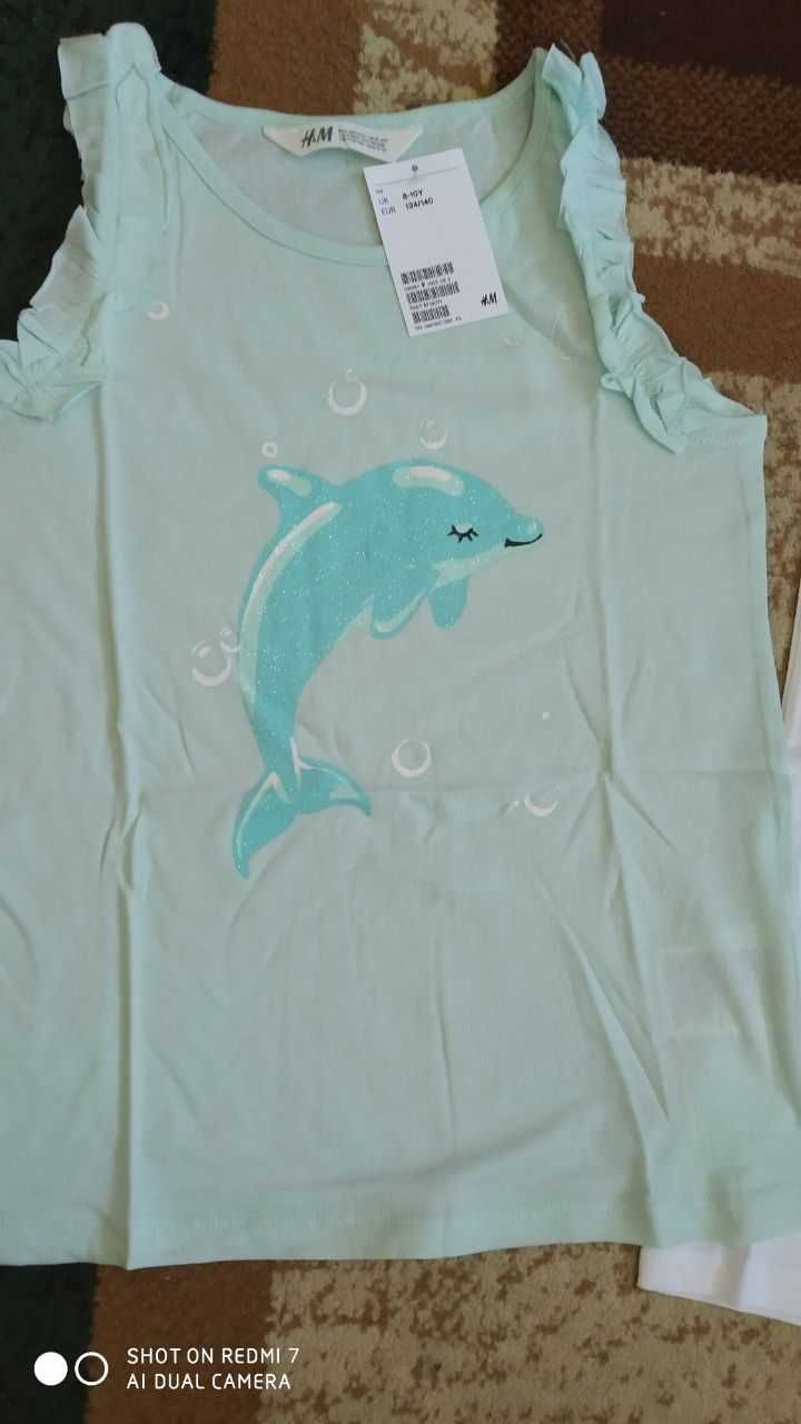 Майка H&M  маєчка єдиноріг дельфін р 8-10 р. 134-140 см