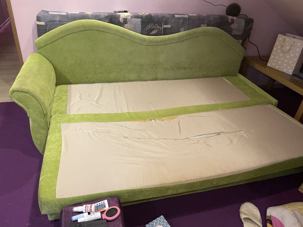 plinie sprzedam łóżko dwuosobaowe rozkladane tapczan sofa
