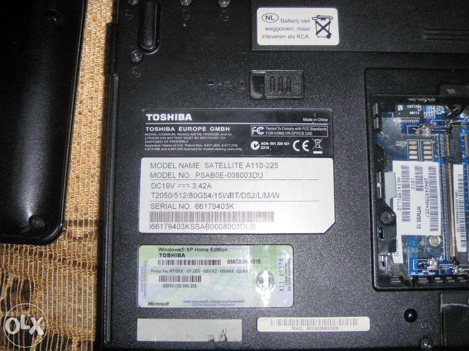 Laptop Toshiba Satellite A110-225