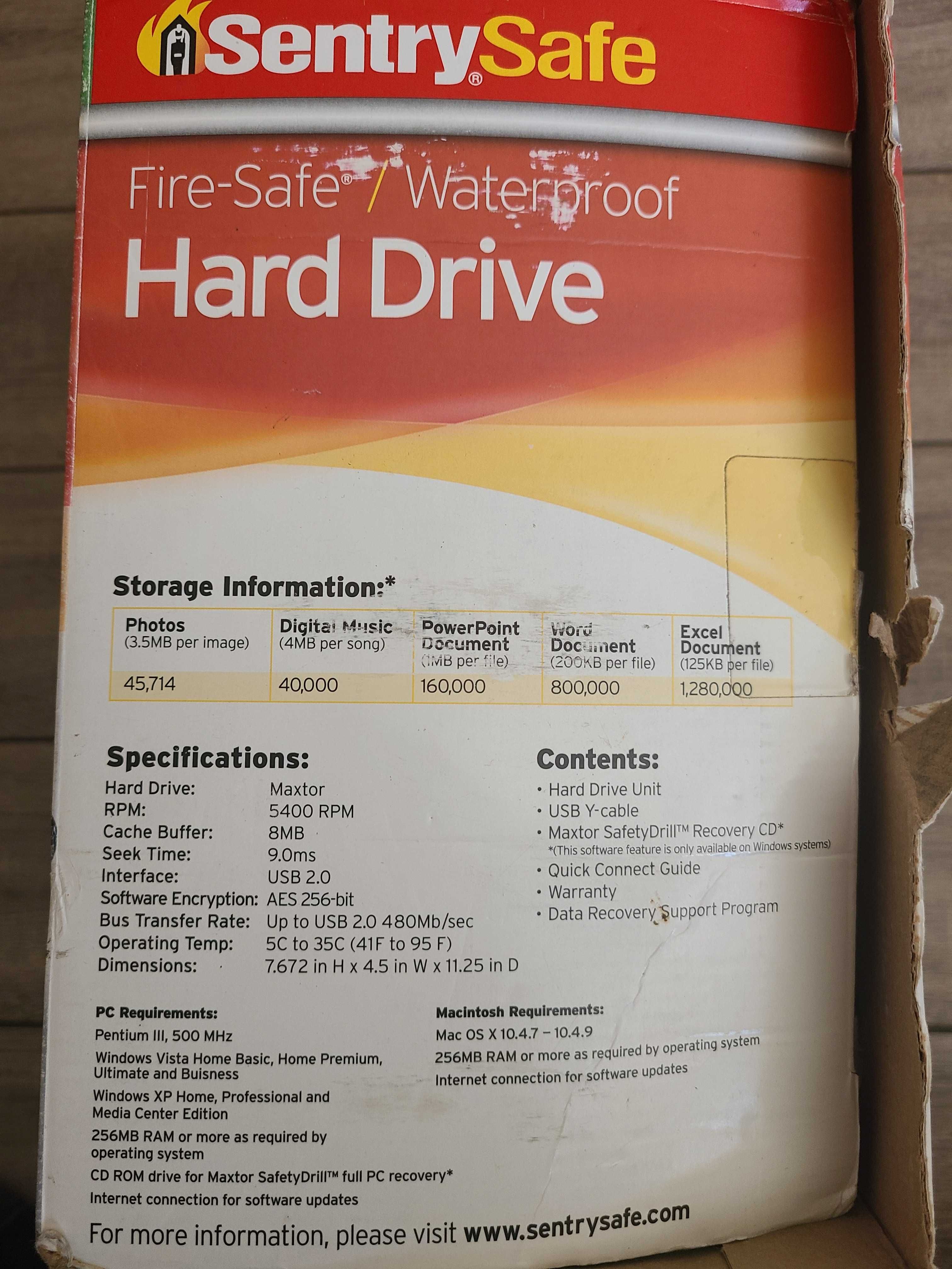 Hard Drive  Sentry Safe 160GB