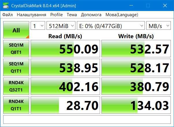 512gb Samsung PM871a ssd sata 2.5" (97% здоров'я)