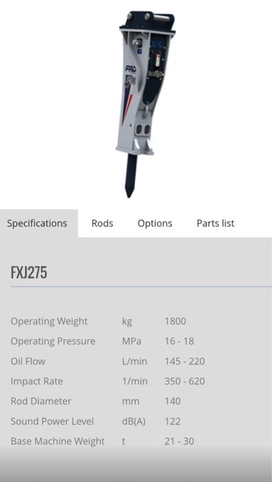 Продам гидромолот Furukawa 275 heavy duty , 2018 г