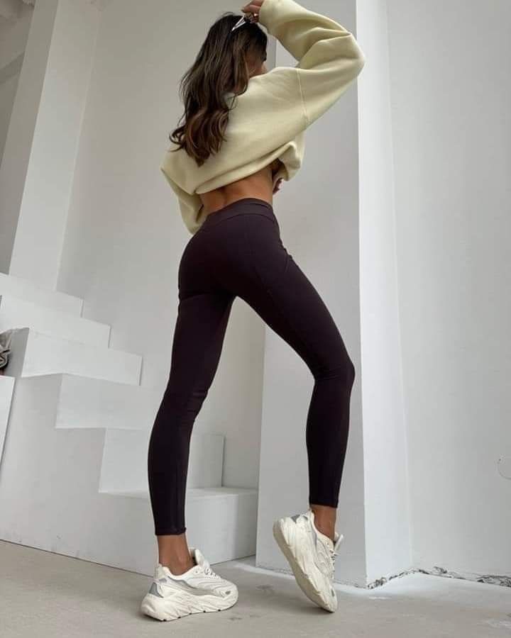 Legginsy LaManuel Hustle XS S M beżowe brązowe