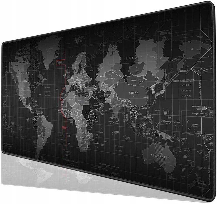 Podkładka pod mysz myszkę duża 80 x 30 cm MAPA ŚWIATA gamingowa