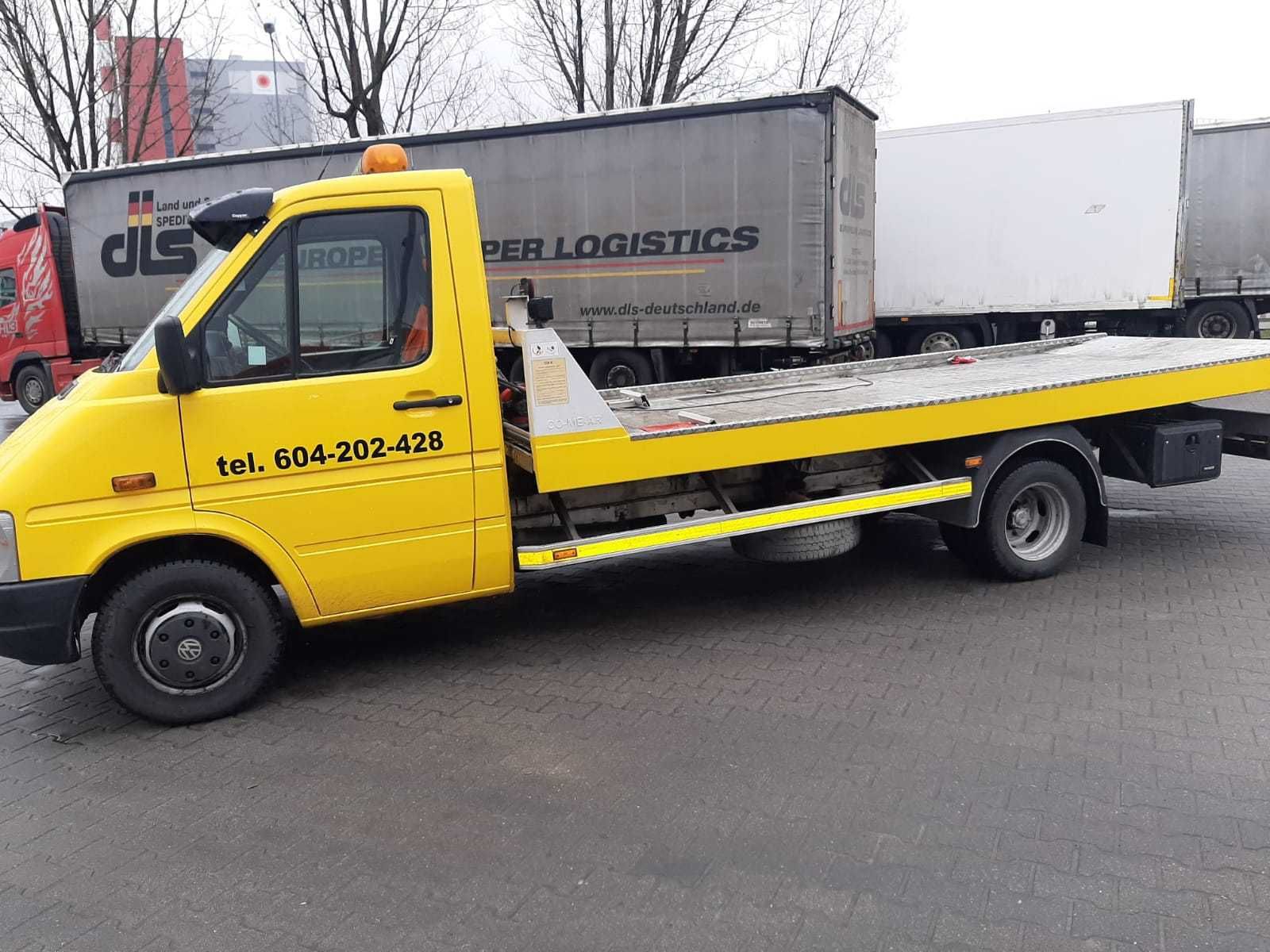 VW LT 46, laweta pomoc drogowa ze zjeżdżaną platformą. KLIMA