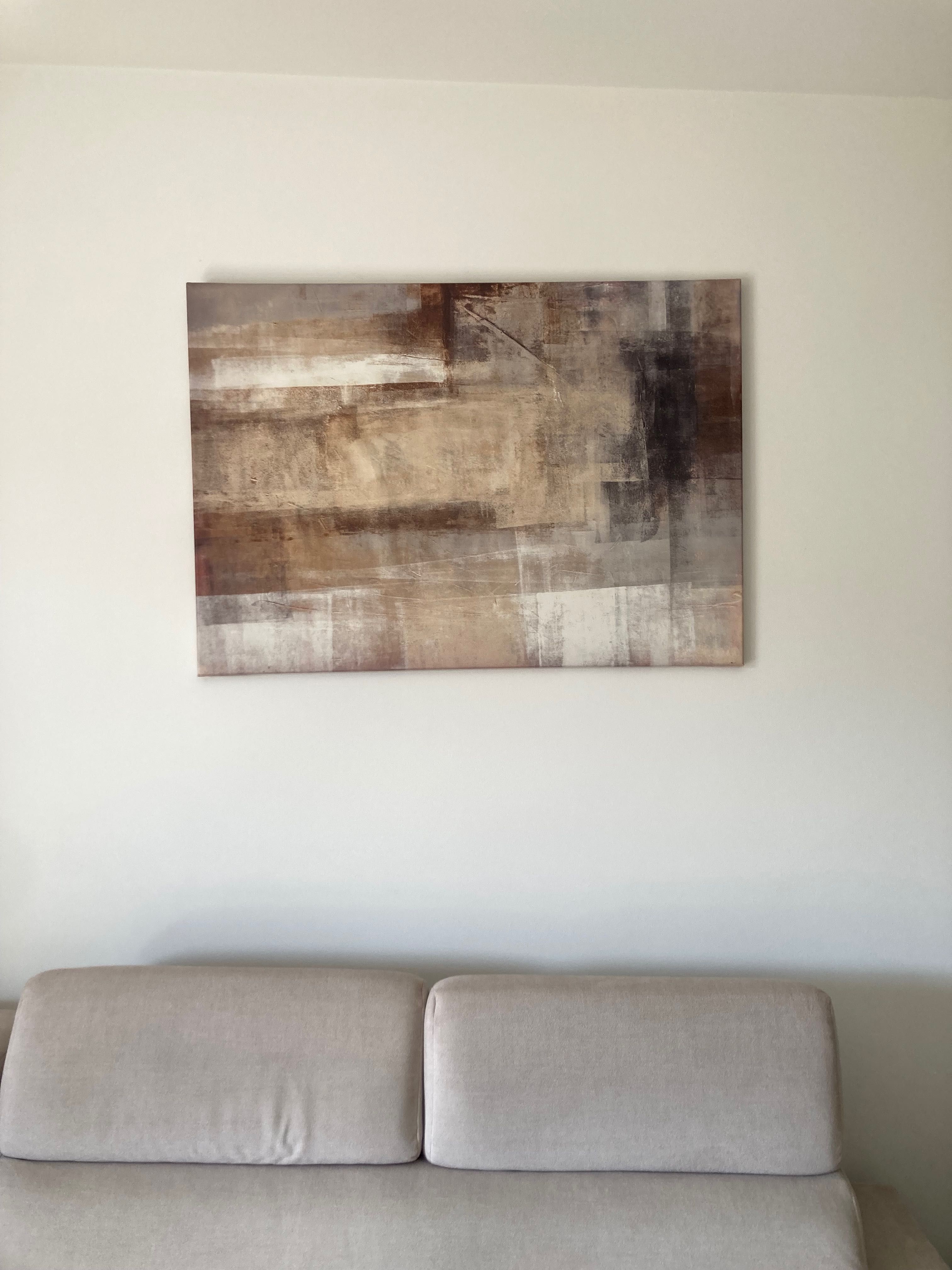 Obraz abstrakcja beżowy, kolory beżu brązowy 70 x 100