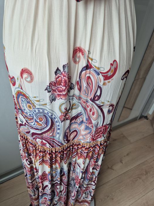 Długa sukienka na ramiączkach Monsoon S boho używana