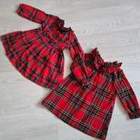 Красное платье шотландка плаття сукня