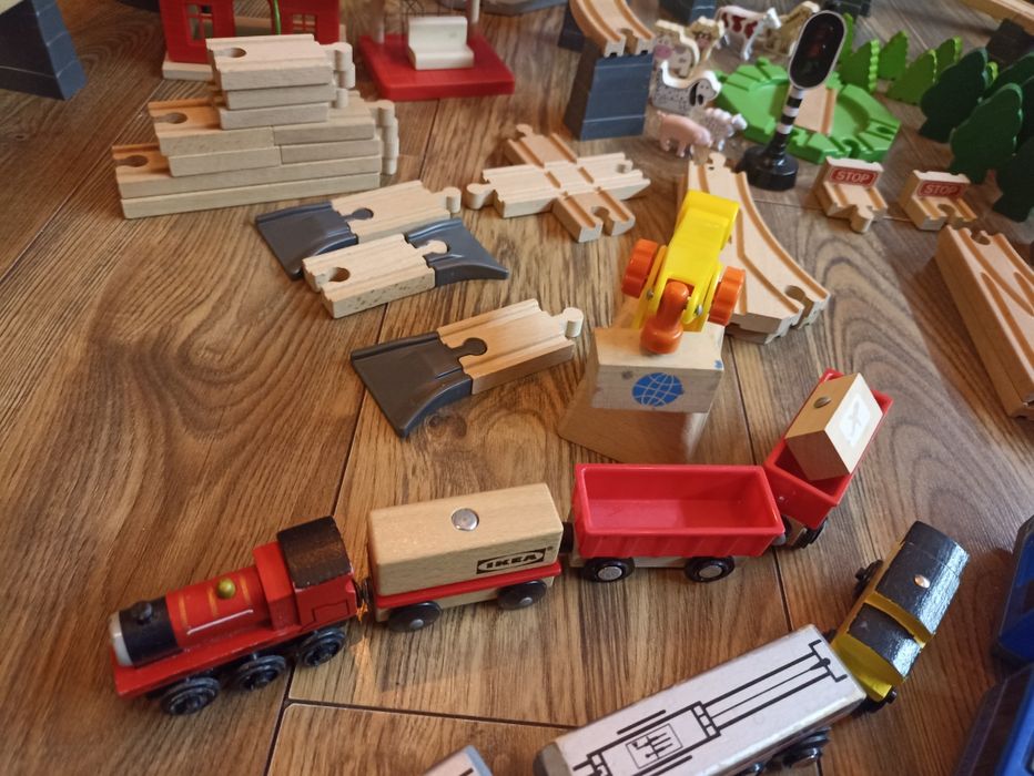 Drewniane tory duży zestaw