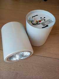 2 lampy tuby sufitowe punktowe białe Luminex