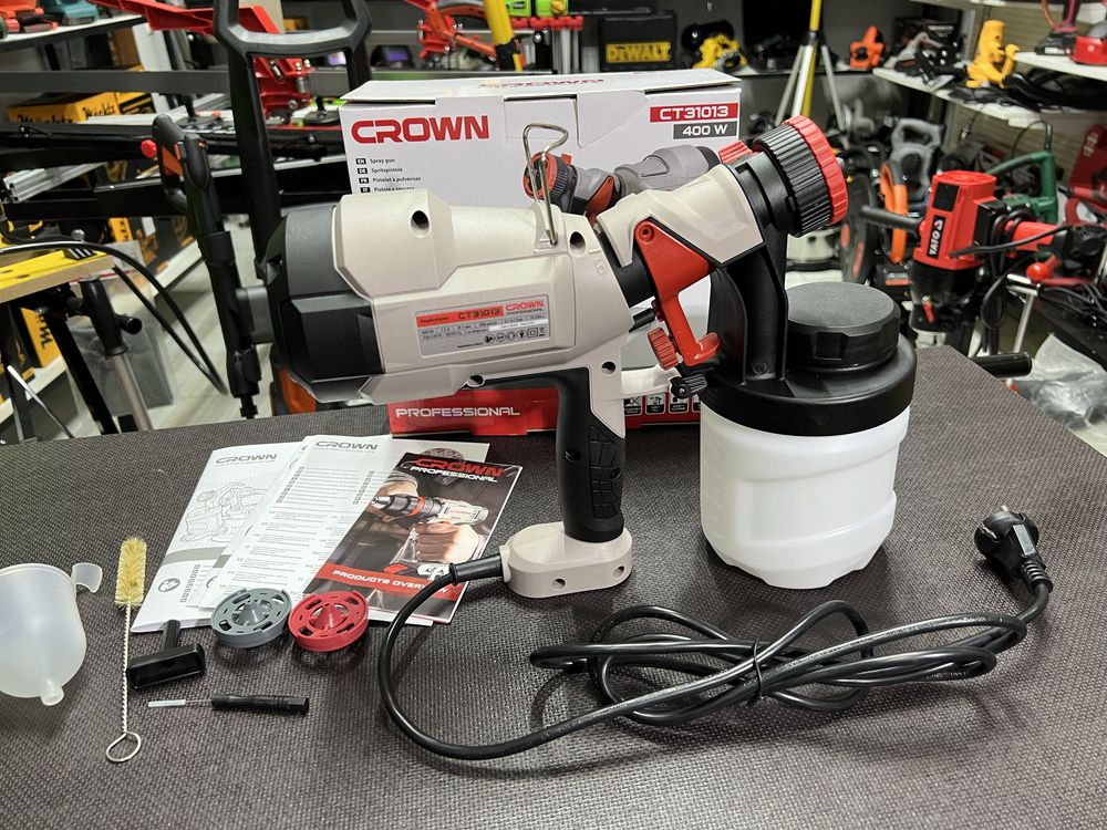 Профессиональный Краскопульт Фарбопульт электрический CROWN CT31013