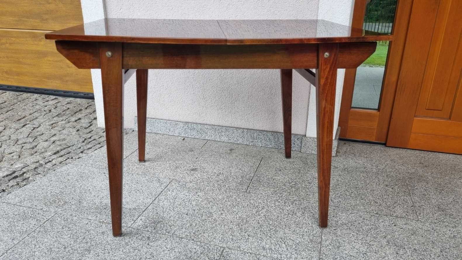 stół rozkładany Design PRL lata 60 fornir orzech