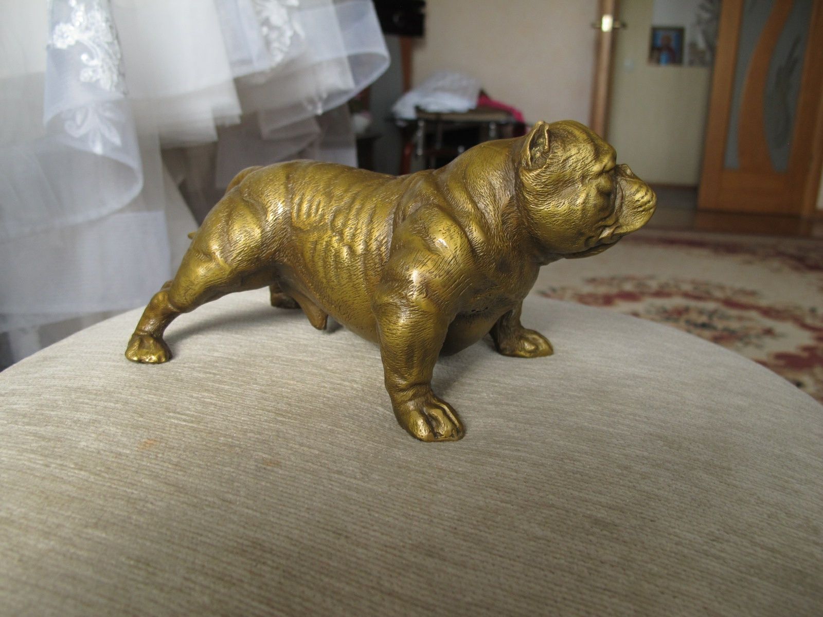Бульдог собака статуэтка бронза бронзовая