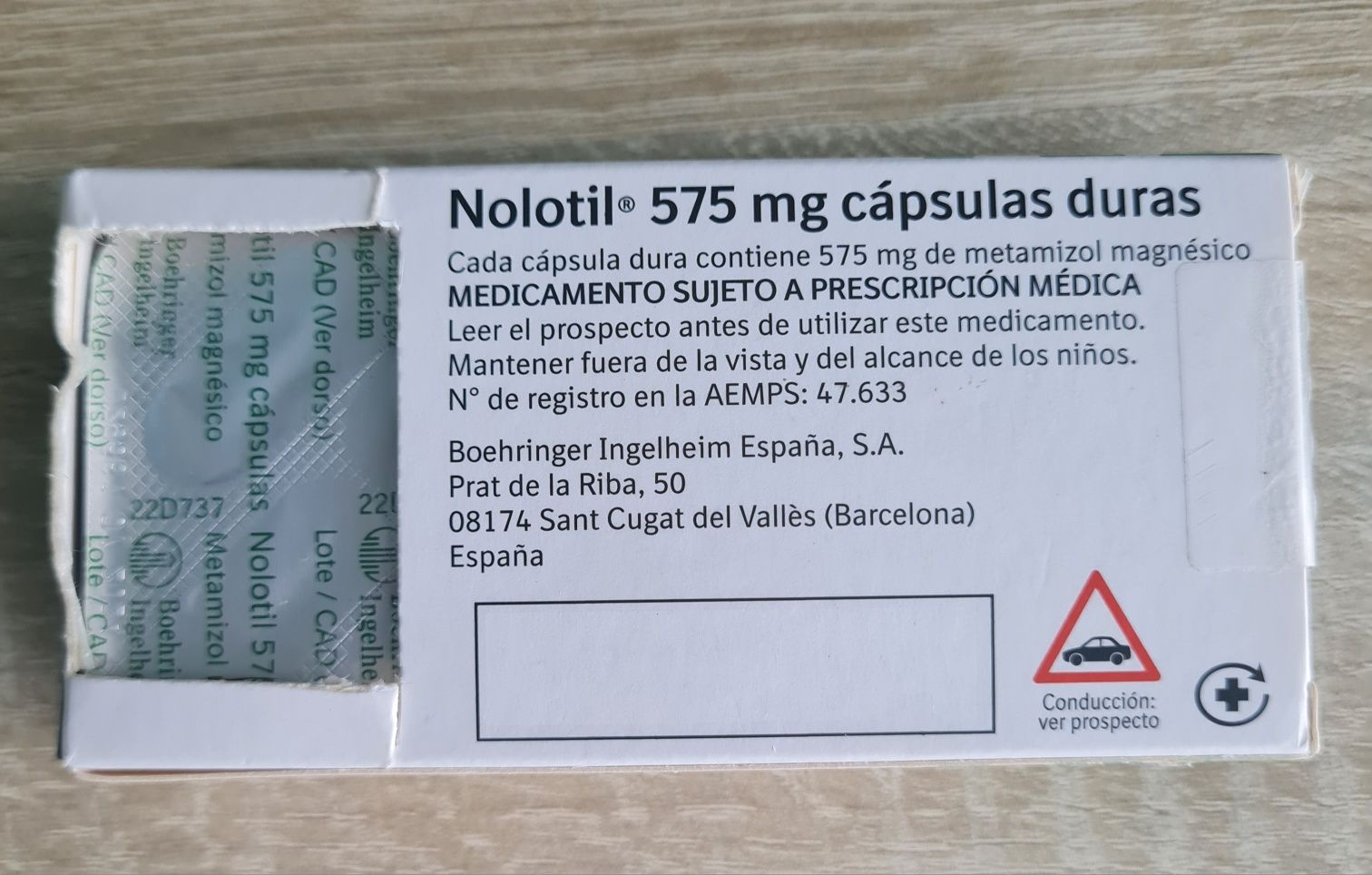 Nolotil 575 mg.   .