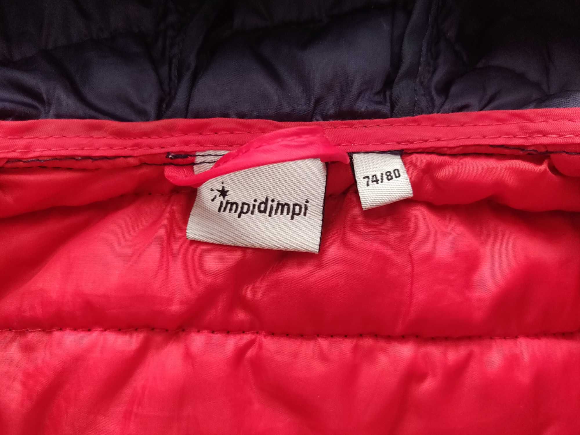 Теплая демисезонная куртка 6-9 мес. Impidimpi 74 -80 см. капюшон
