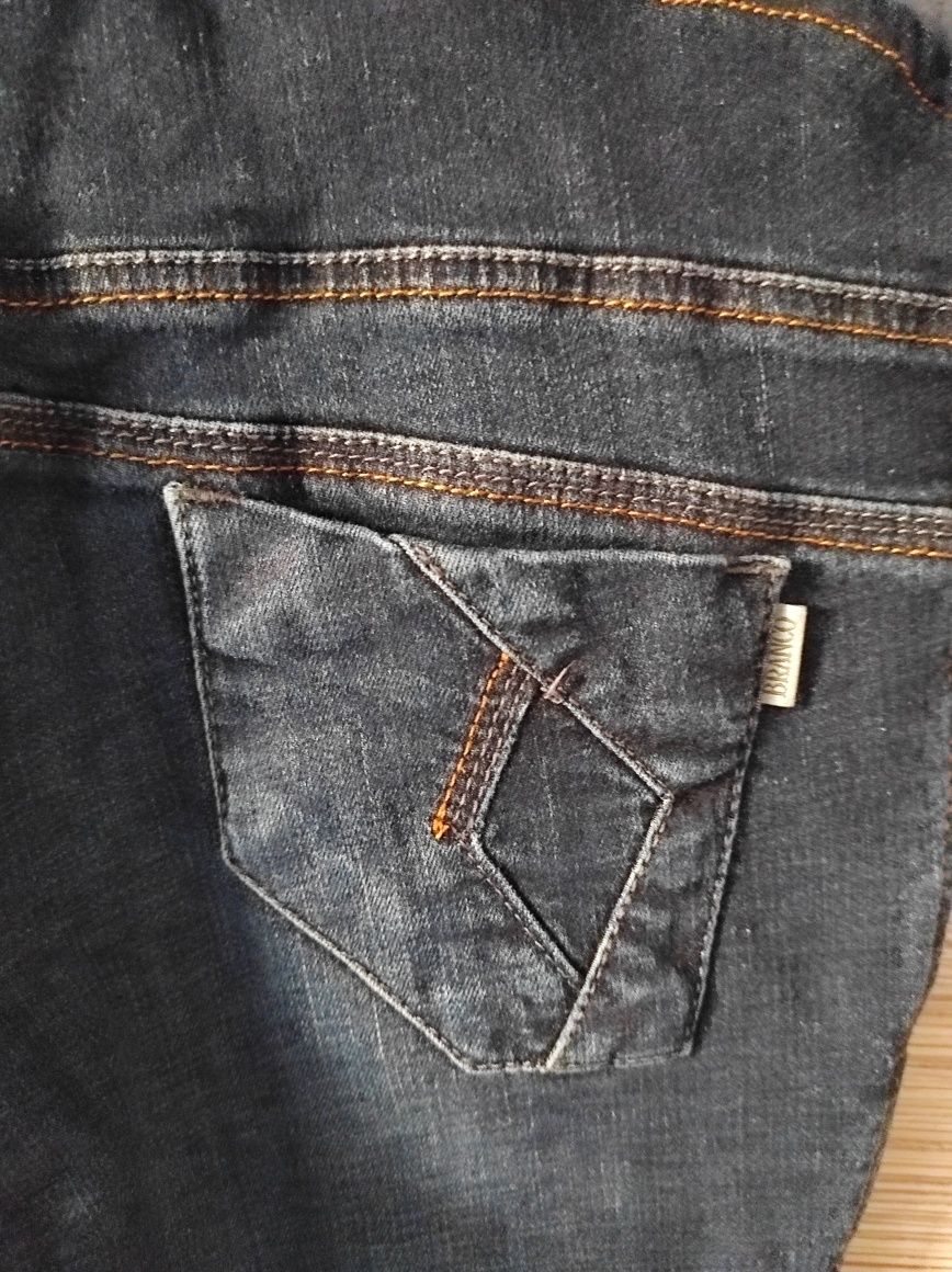 Jeansy ciążowe spodnie z pasem ciążowym bawełna branco 36 S