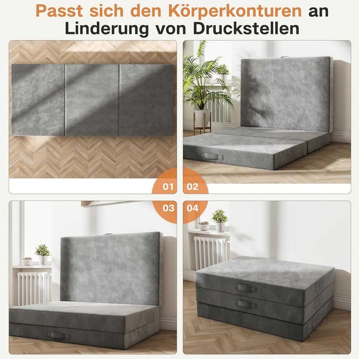 Nowy Materac Składany Turystyczny 140x195x15cm Memory Foam