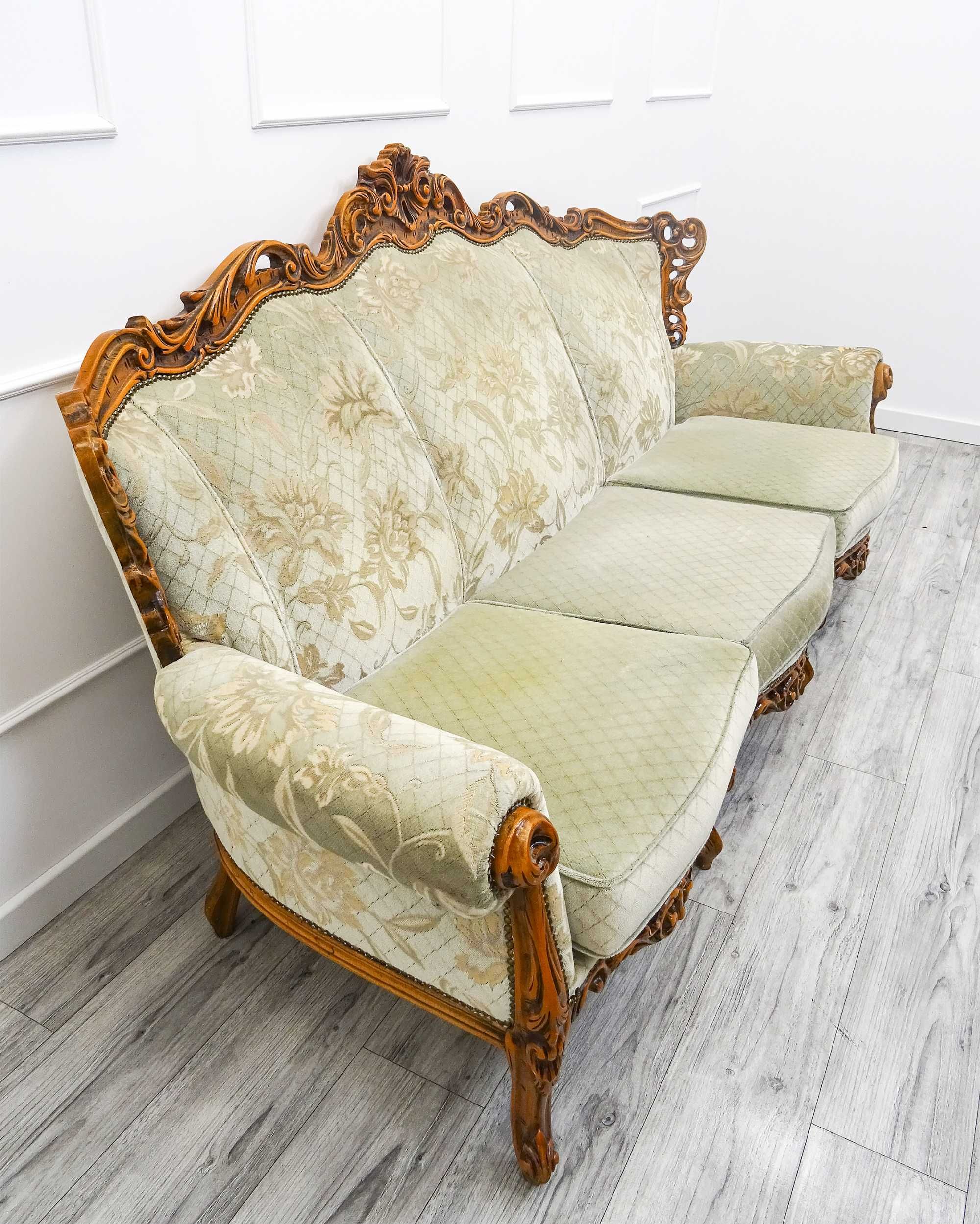 KOMPLET MEBLI salonowych MEBLE do SALONU BUK plusz KANAPA 2 fotele