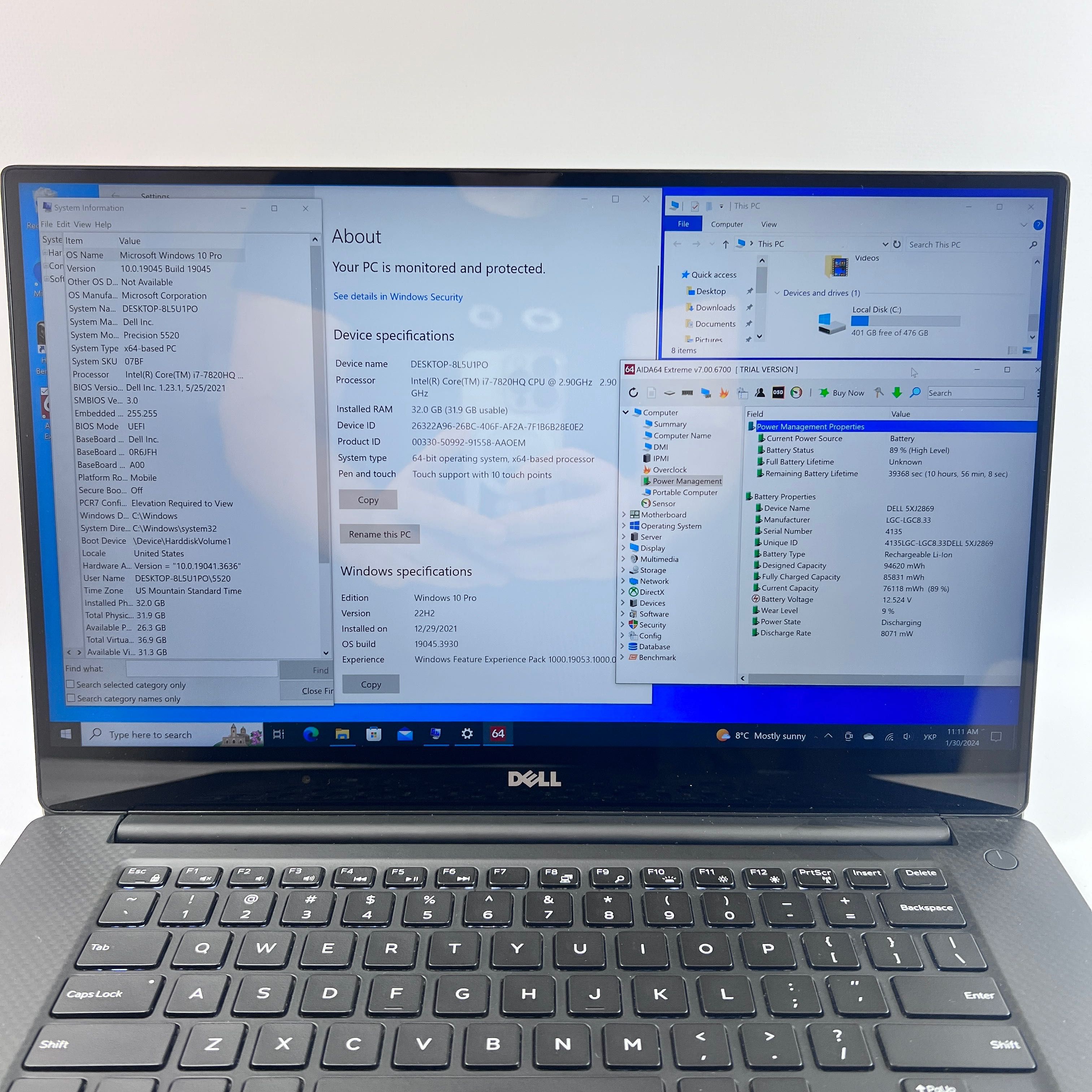 Dell Precision 5520 i7-7820HQ 32GB RAM 512GB Win 10 МАГАЗИН ГАРАНТІЯ