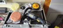 Meec Tools Polerka elektryczna Ø180mm 1200W + akcesoria