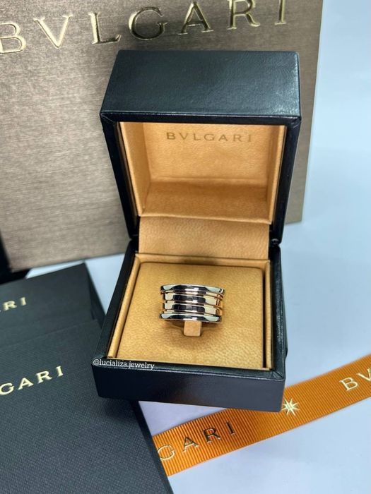 Кольцо BVLGARI B.Zero1 Оригинал Розовое, белое золото