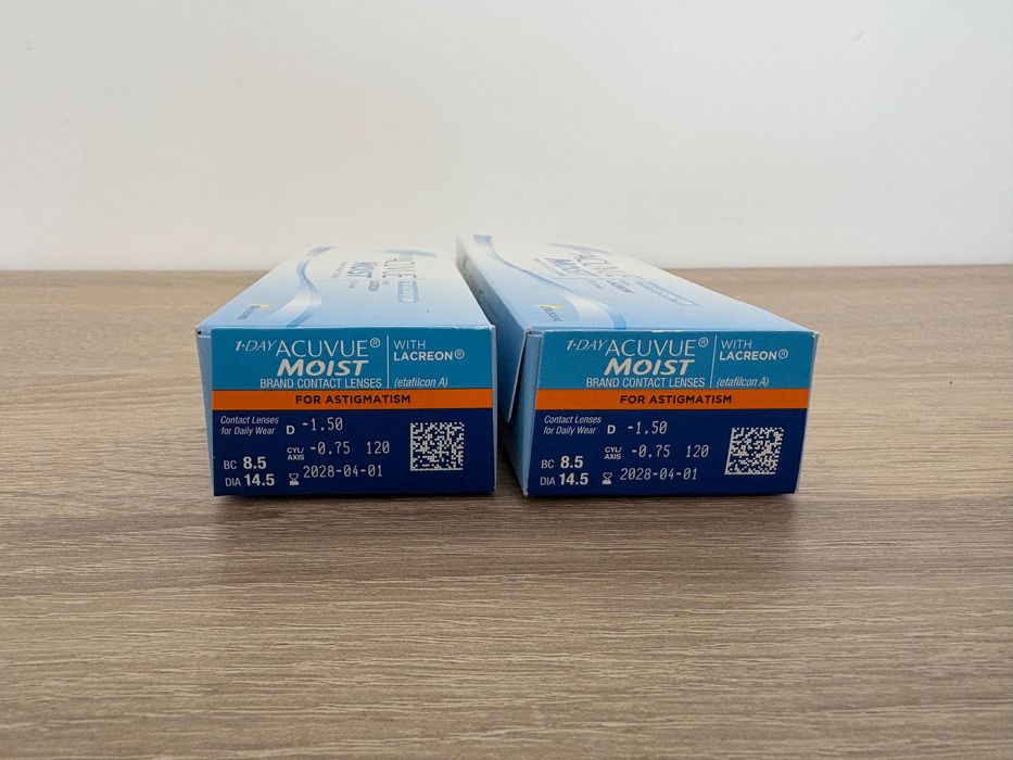 Soczewki 1 DAY ACUVUE MOIST Astygmatyzm -1.50 -0.75 47 sztuk
