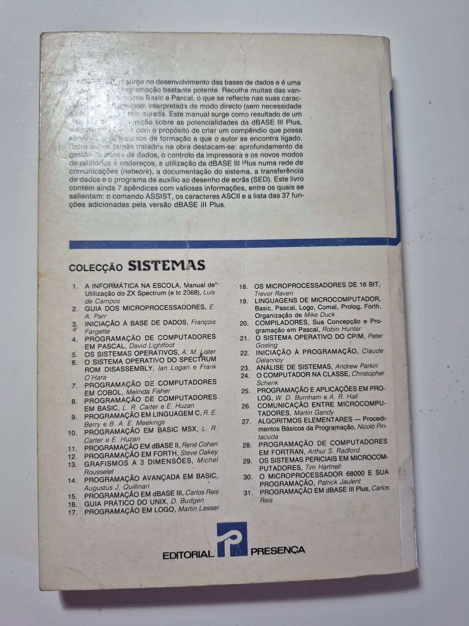 Livro "Programação em dBase III Plus", de Carlos Reis