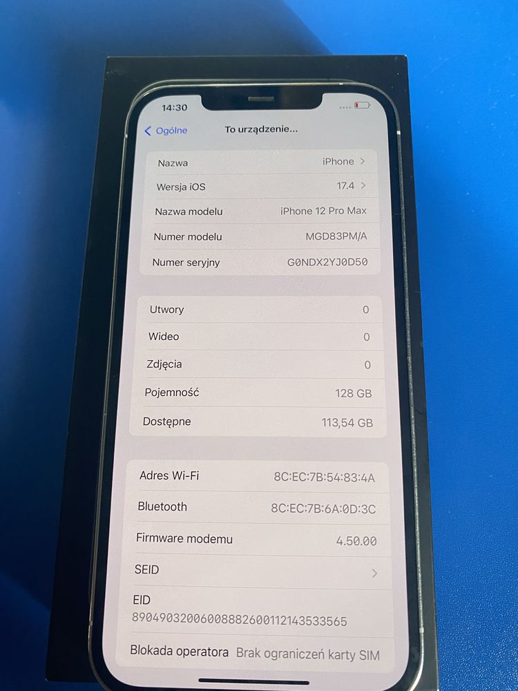 IPhone 12 pro max 128 gb 87%