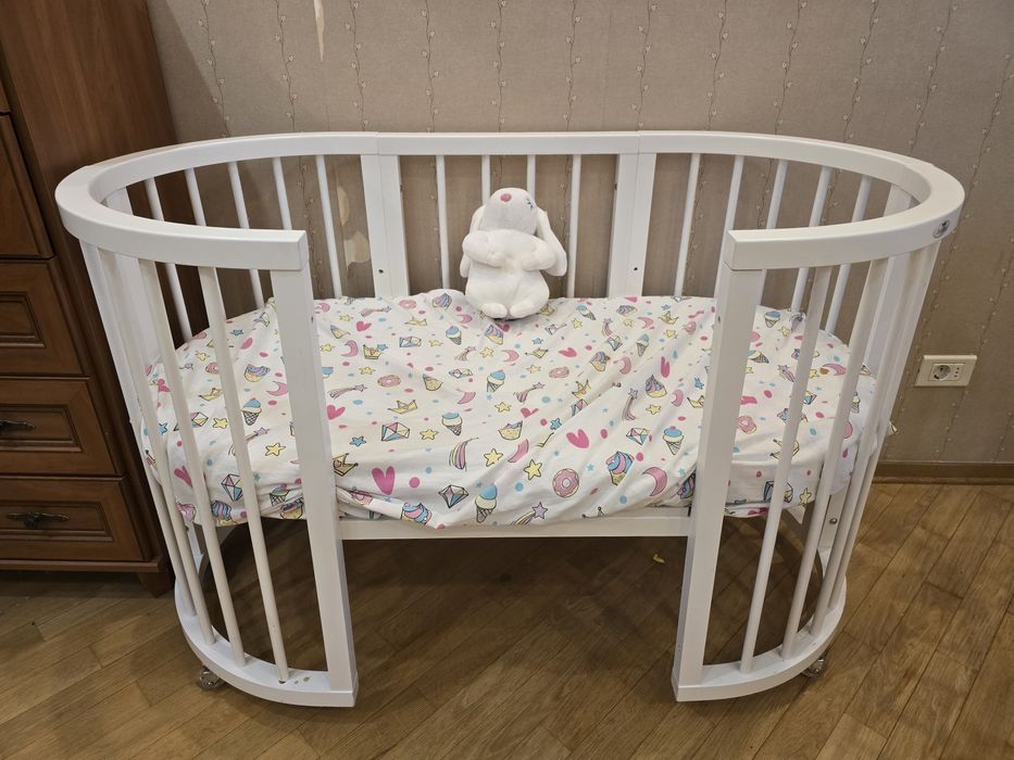 Ліжко дитяче ovalbed з механізмом гойдання, матрац