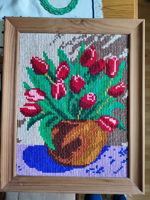 Obraz haftowany/wyszywany w ramie