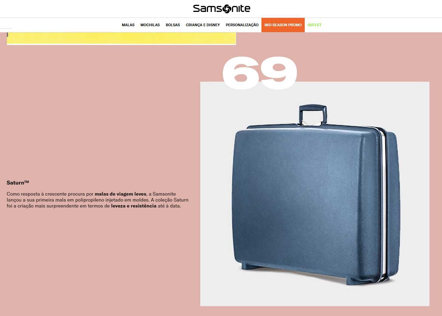 SAMSONITE Saturn™ bordeaux Mala de viagem rígida c/ chave original