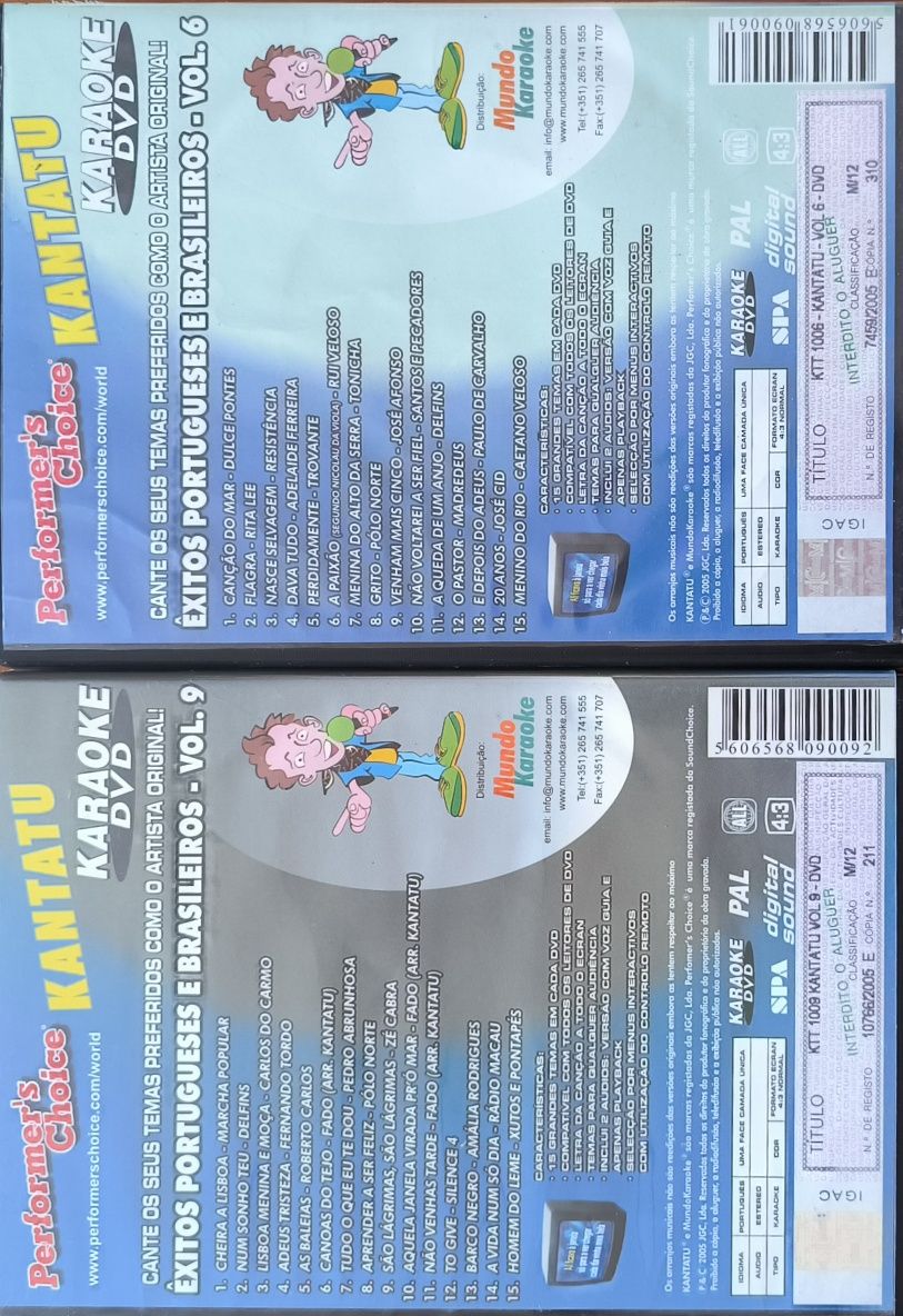 6 dvs de Karaoke Oficial com Selo Oficial