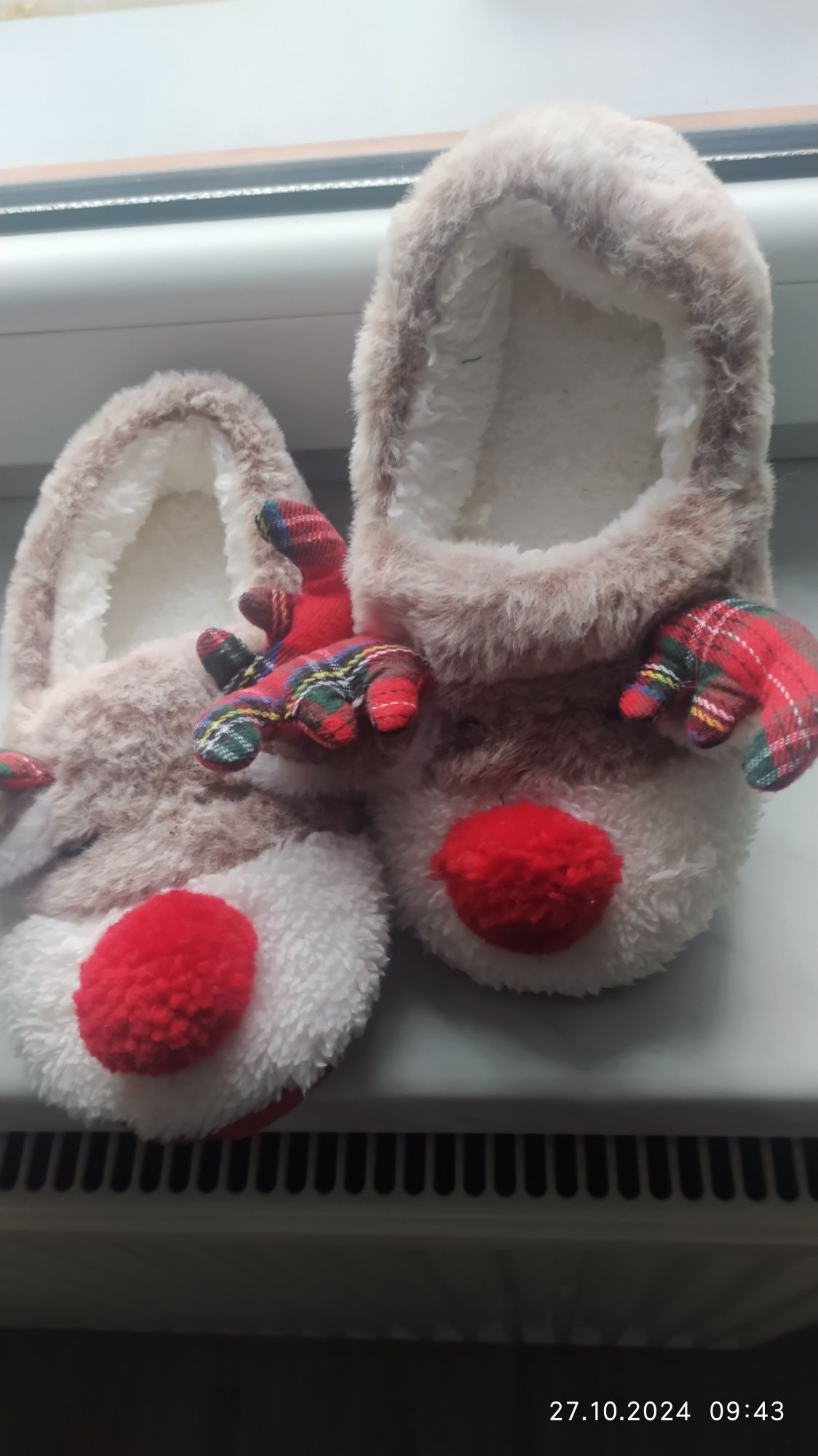 Kapcie Świąteczne rudolf