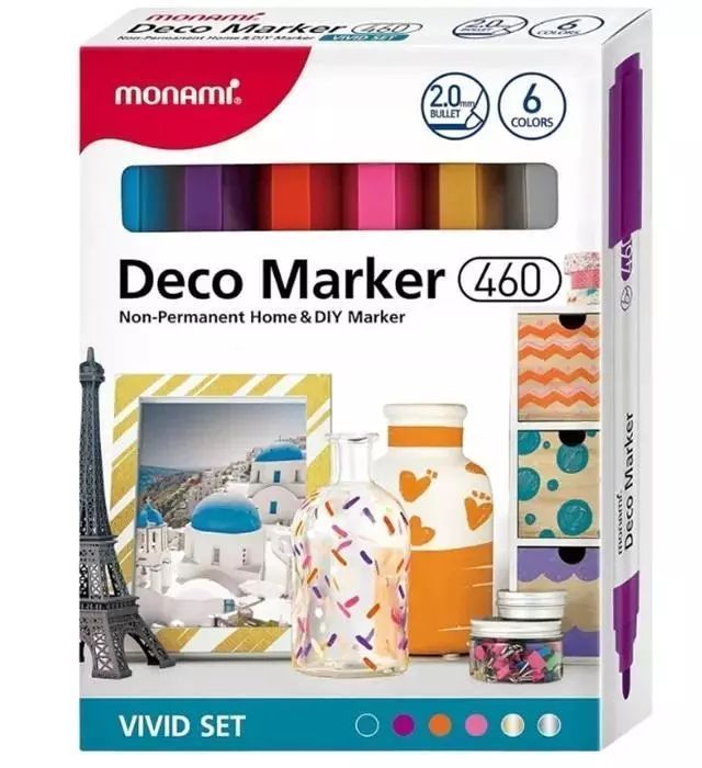 Markery akrylowe Deco Marker 6kol vivid MONAMI. Monami