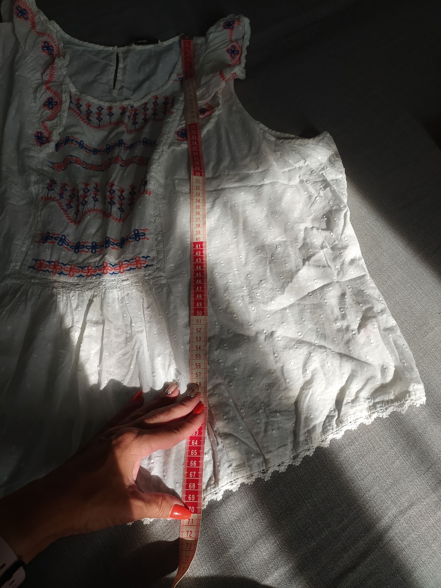 Белая вышиванка блуза блузка с вышивкой большой размер 56 58