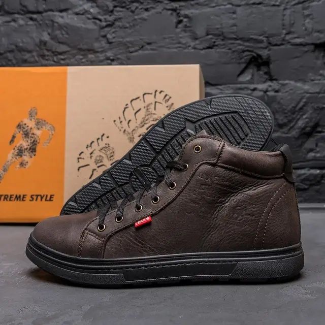 Мужские зимние ботинки Levi's Мужские зимние кожаные кроссовки Levi's