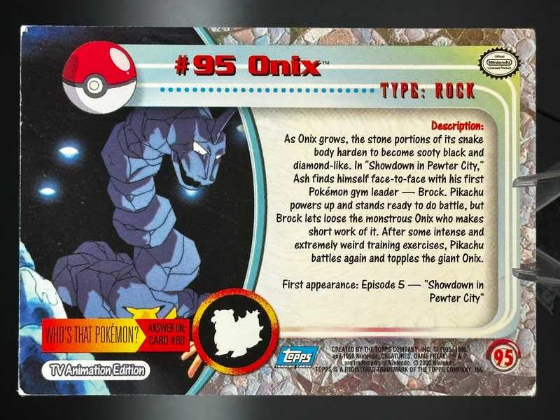 2000 Topps Series 2 Pokémon - Onix #95