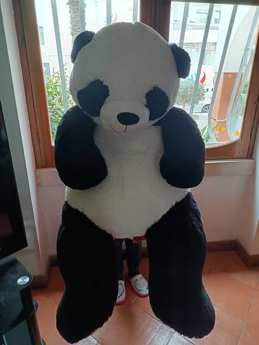 Peluche Urso panda branco e preto  1,50cm