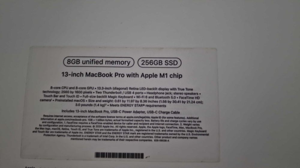 Apple MacBook Pro 13 M1 2020 8GB 256GB Space A2338