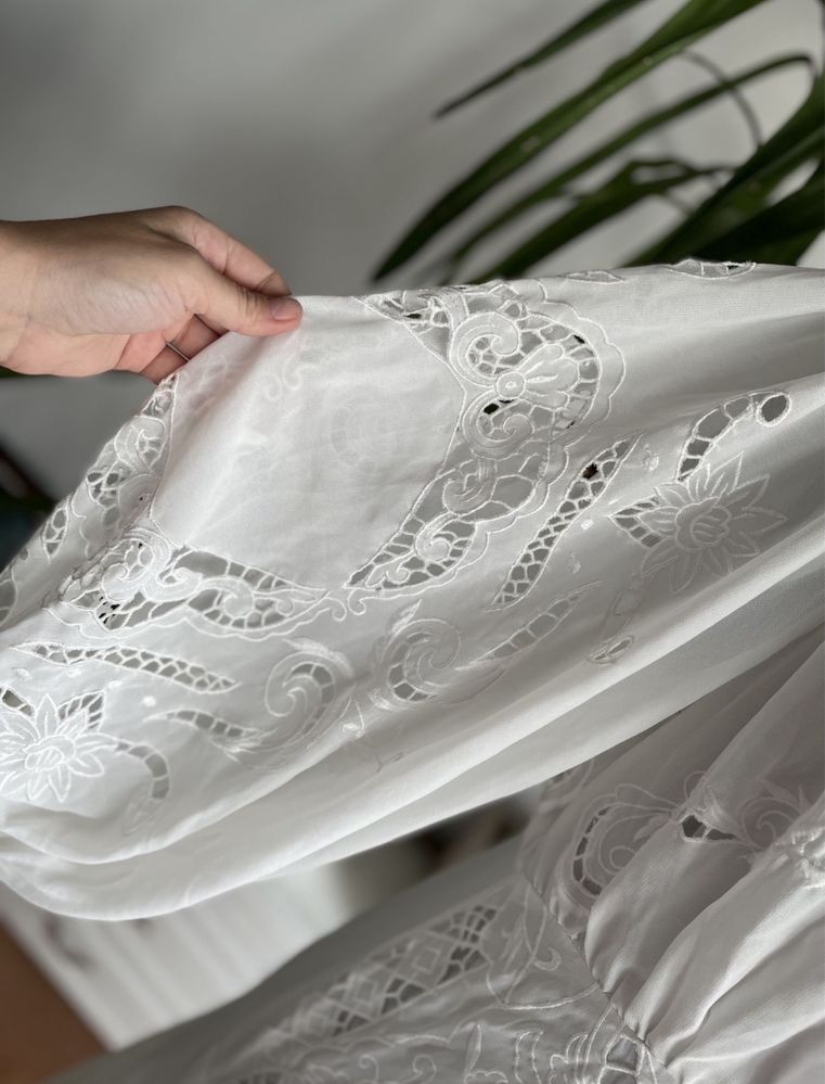 Asos luxe haftowana sukienka midi midaxi ażurowa L 40 xl 42