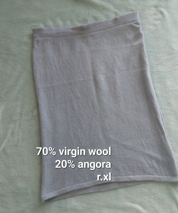 Spódnica ciepła wełniana r.42 jasnoniebieska