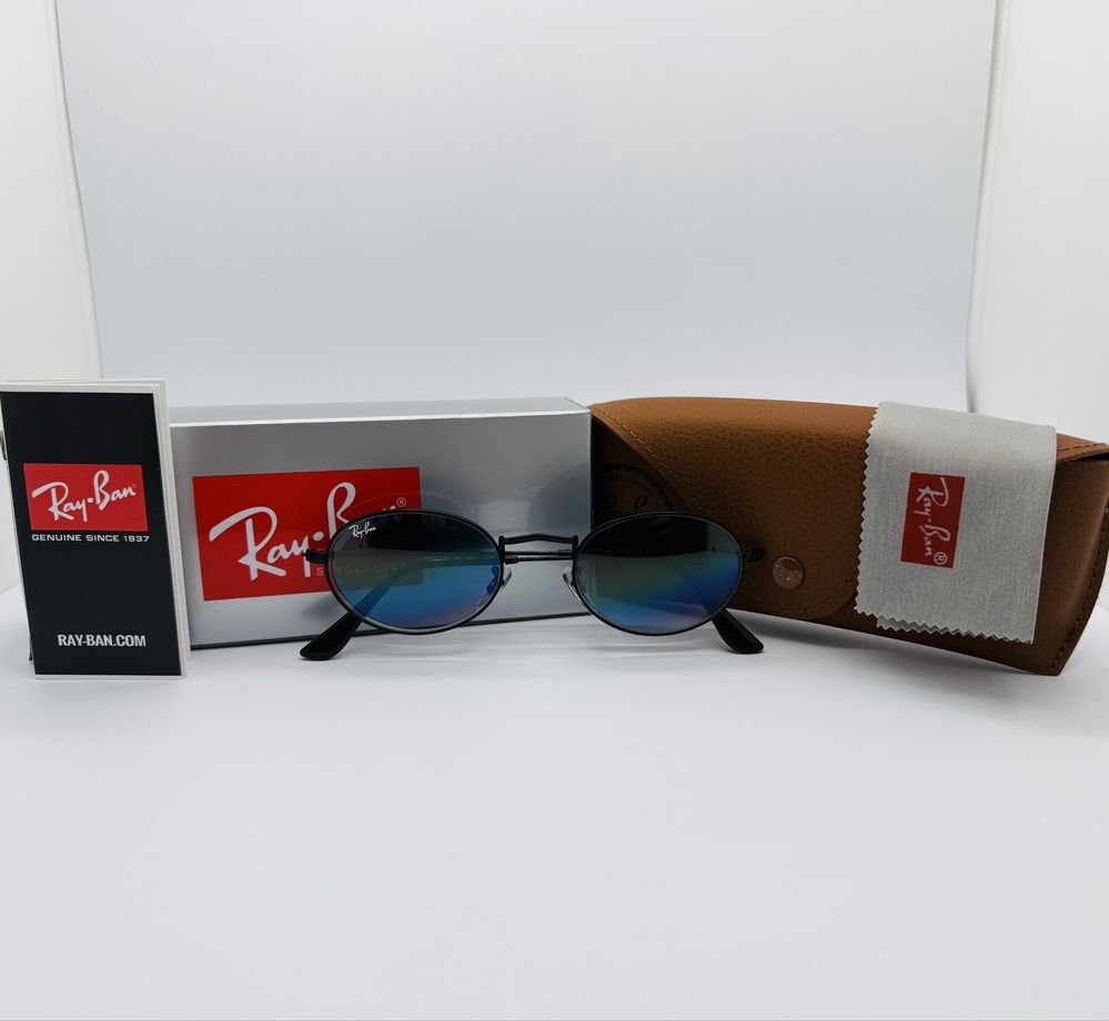 Солнцезащитные очки Ray Ban Oval 3547 Black-Blue Gradient 51мм стекло